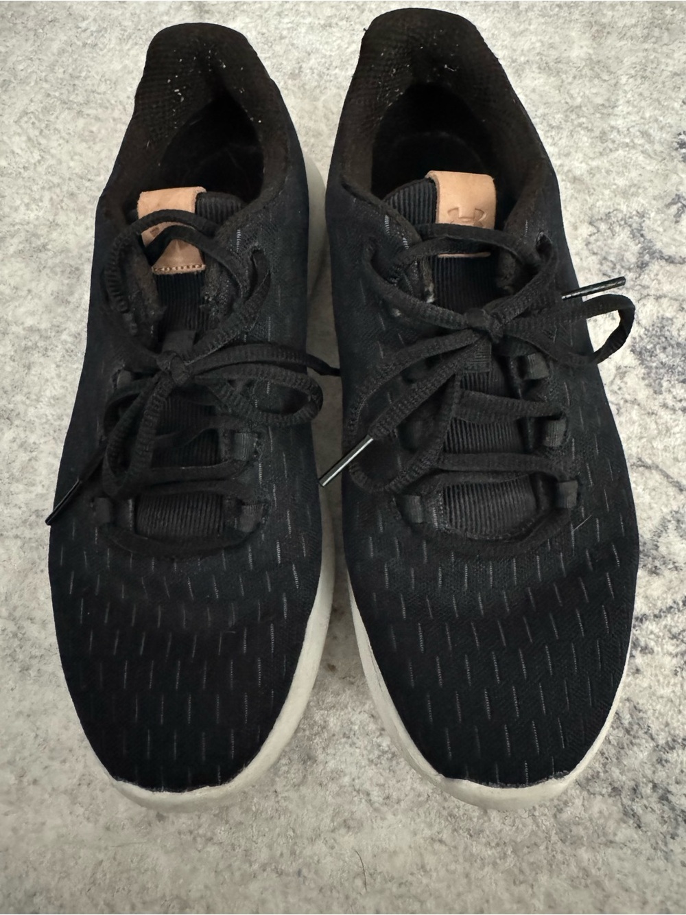 Under Armour Black Lace-Up Women’s Sneakers with White Soles